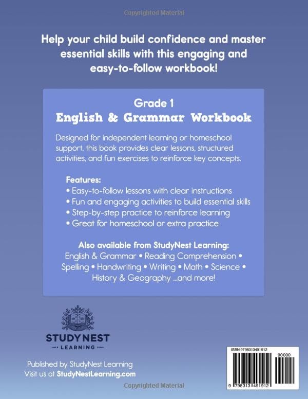English & Grammar Workbook - Grade 1: A Fun and Effective Workbook for Building Strong Grammar and Writing Skills