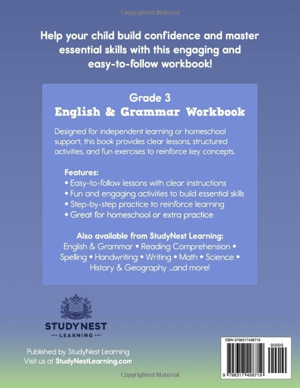 English & Grammar Workbook - Grade 3: A Skill-Building Workbook to Sharpen Grammar and Grow Independent Writing Skills