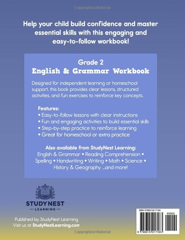English & Grammar Workbook - Grade 2: A Fun and Effective Workbook to Strengthen Grammar and Boost Writing Confidence